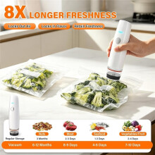 -80kPa Compact Vacuum Sealer for Food + 30 Reusable Bags),Handheld Vacuum Sealer Machine, for Sous Vide & Meal Prep