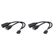 2X USB 9PIN to USB-A Male and TYPE-E KEY-A Cable USB Front Panel Adapter Cable USB 9PIN to USB2.0 Type-C