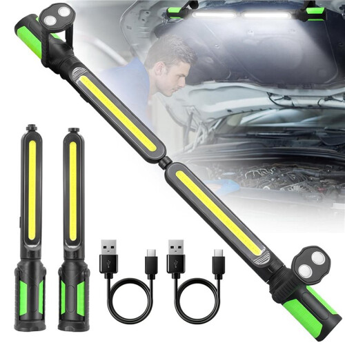 2X Work Light for Mechanic, 2400LM LED, 4400mAh Rechargeable, Magnetic, Underhood Work Light with Hooks 2