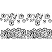 108 Stuks Discobal, Hangende Discobal Decor Zilveren Discobal Taart Topper Spiegelbol Decoraties Bruiloft Kerst