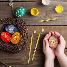 8 Stuks Pysanka Set Waspennen voor Ei 0,3 0,4 0,5 0,7 mm Middelgrote Metalen Handwaspennen voor Pysanky-Benodigdheden