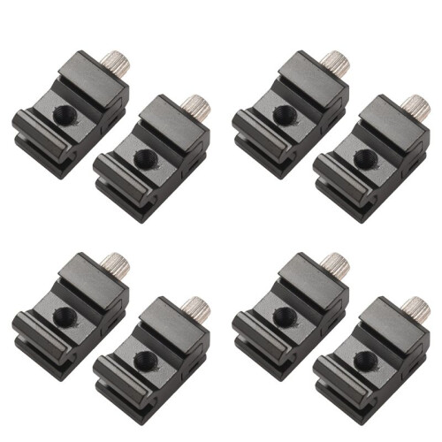 8 Pack Cold Shoe Bracket Adjustable Metal Cold Shoe Adapter Mount for Dslr Camera   Flash Shoe Mount