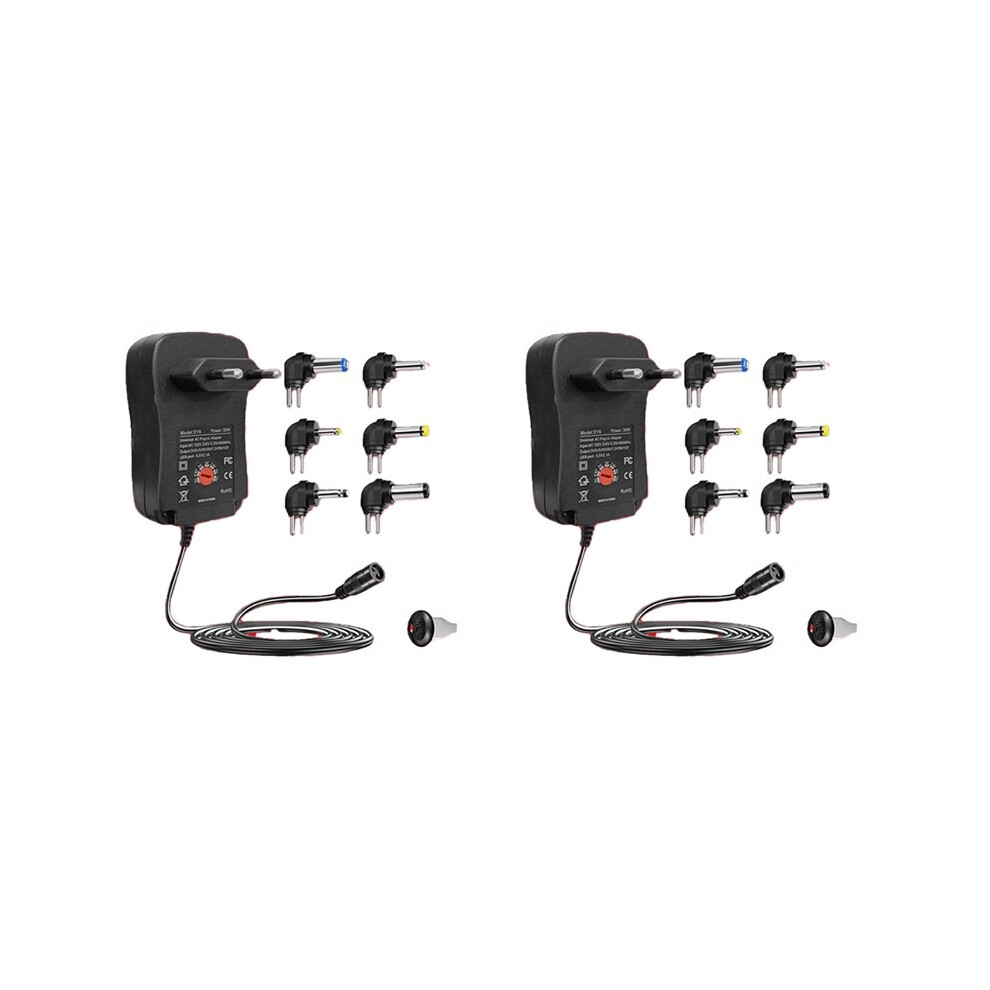 2X 4.5V 5V 6V 7.5V 9V 12V 2A/2.5A Ac/ Adapter Adjustable Power Adapters Usb Universal Charger Eu Plug Black 6032787927830