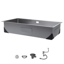Küchenspüle 1 Becken-Duoku-Unterbauspüle 85 cm aus Edelstahl, für Wohnmobil, Waschküche, Bar oder Haus, Waschbecken