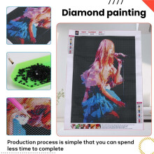 DIY Diamant Schilderij ROSE Zingt Strass Volledige Cirkel Diamant Muurschildering Slaapkamer Decoratie