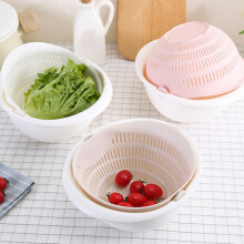 Double Drain Basket Bowl Washing Kitchen Strainer Noodles Fruit Double Drain Basket Bowl Washing