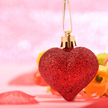 48 Stuks Glitter Hartvormige Feest Hartvormige Hangende Ornamenten voor Valentijnsdag Huwelijksverjaardag Decor (Rood)
