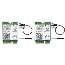 2X 9560NGW WiFi Card+4XAntenna 1730Mbps Wireless 9560AC 2.4G 5G Dual Band BT 5.0 802.11Ac M.2 CNVI 9560NGW Wireless Card