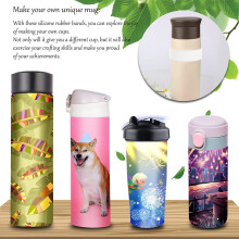 10 PçS Bandas de Silicone para SublimaçãO Tumbler Shrink Wrap, Manga EláStica de Silicone Resistente Ao Calor (Branco)