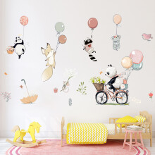 Cartoon Ballondieren Muurstickers voor Kinderen Kinderkamers Muurdecoratie Verwijderbare Decals Kinderkamer Woondecoratie Kunst Muurschilderingen