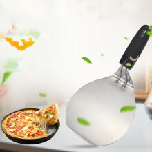 Round Blade Stainless Steel Pizza Shovel Kitchen Cake Transfer Cooking Shovel Baking Tools Plastic Handle Pizza Shovel