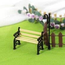 1/12 Casa de Bonecas Acessórios em Miniatura Cadeira de Parque Conjunto de Lâmpada de Rua Modelo Simulação Brinquedos
