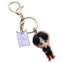 Cartoon Acryl Sleutelhanger Hanger Dezelfde Stijl Rond Mode Hiphop Keychai-JIN