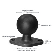2X Aluminum Rhombus Mounting Base with 1.5 Inch Rubber Motorcycle Mounting Base for RAM Navigation Devices
