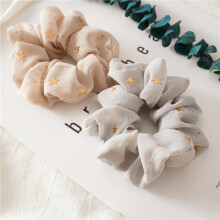 1Pcs Star Print Chiffon Large Intestine Hair Rope For Headdress Girls/Elastic Hair Ties/Rope Ponytail Holder