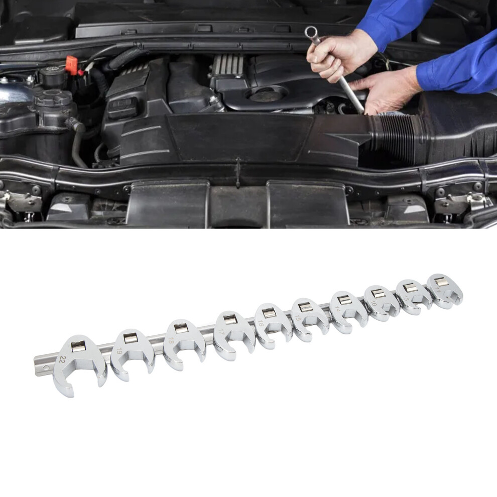10Pcs Metric Crowfoot Wrenches 10-22 7293282136465