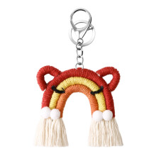 Gato Bonito Arco-íRis Tecelagem Chaveiro Porta-Chaves Carro Porta-Chaves Bolsa Carteira DecoraçõEs, Um