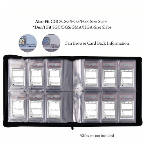PSA Slab Binder Holds 60 PSA Slabs 6-Pocket Graded Card Binder Storage Black 2