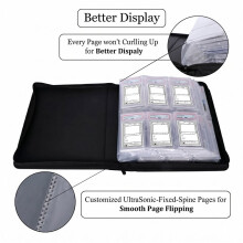 PSA Slab Binder Holds 60 PSA Slabs 6-Pocket Graded Card Binder Storage Black