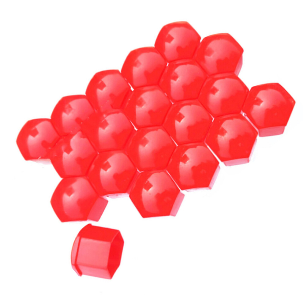 20Pcs Dustproof Wheel Nut Caps Red 7293282151406