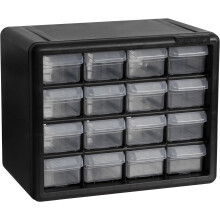 10716 16-Drawer Plastic Drawer Storage Cabinet for Garage Organization, Bead Organizer, Lego Storage, Teacher Toolbox, Makeup Organizer, 10-1/2-Inch W