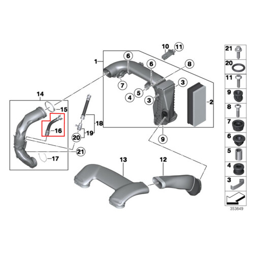 Durable Air Intake Pipe 13717803842 for BMW