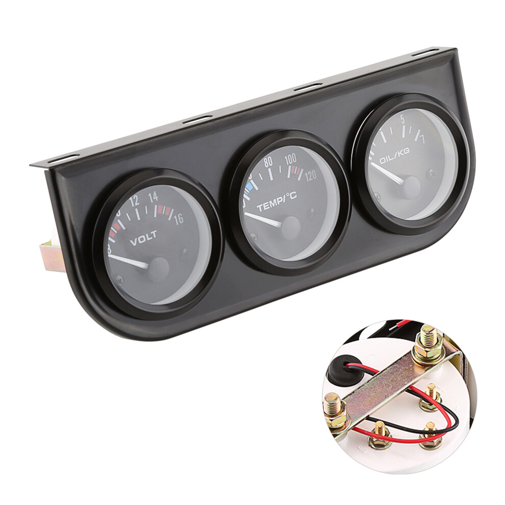 52Mm Triple Gauge: Voltmeter, Water Temp & Oil 7293282130586