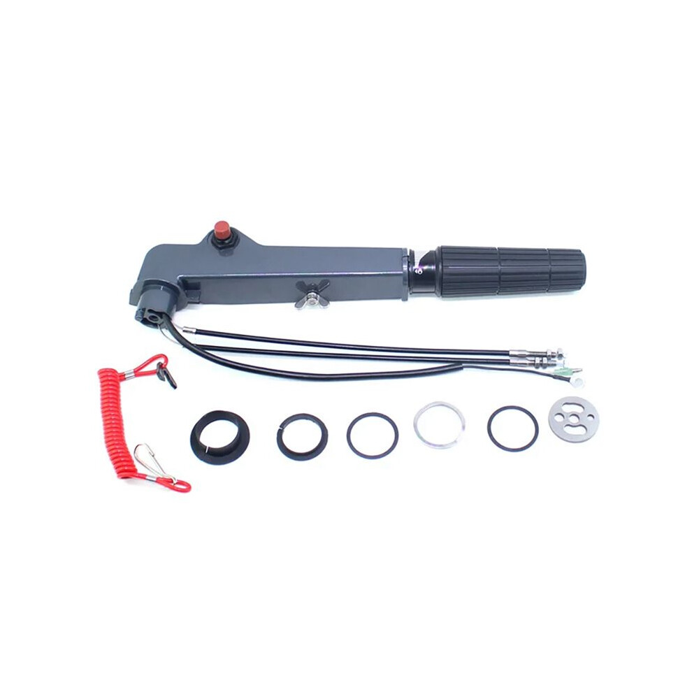 63V-42111-01-4D Handle Steering Assy With Cable For 9.9Hp 15Hp 13.5Hp F6 F8 F9.9 Outboard Engine 63V-W0084-00 Black 6032049751197