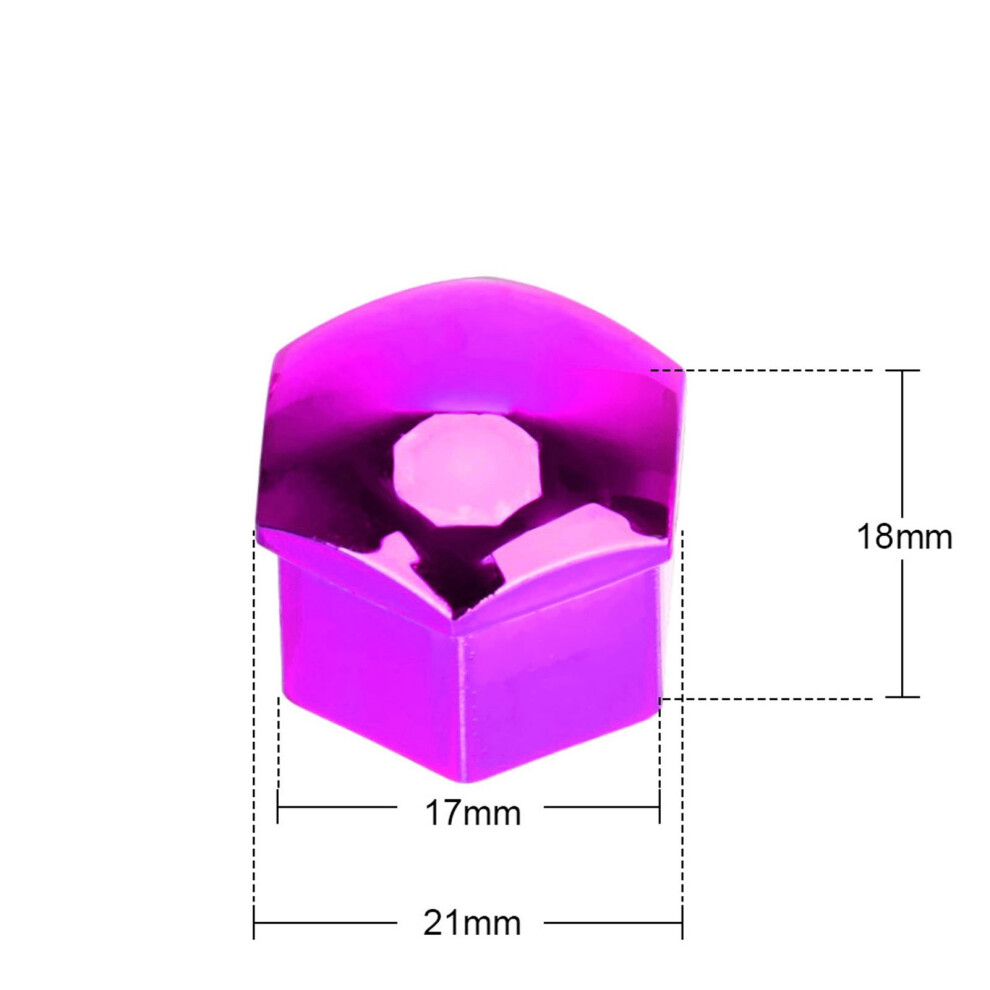 Wheel Lug Nut Covers 17Mm 20Pc Purple 7293282131439