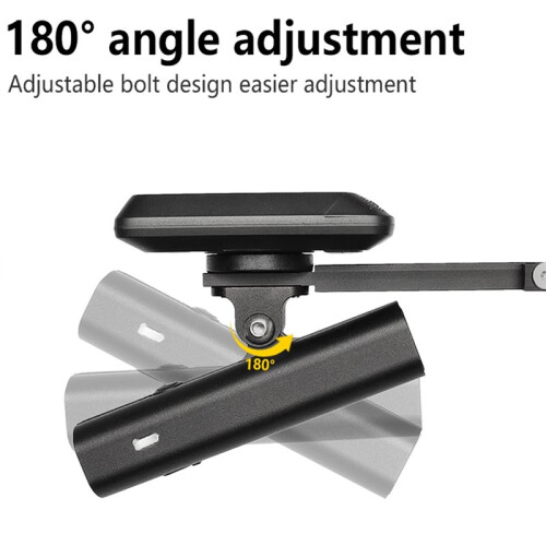 CNC Aluminum Bike Computer Mount 180 Adjustable Extension Bracket for Speedometer Headlight Camera