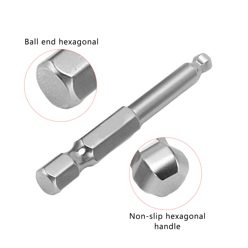 9Pcs S2 Steel Hex Bit Set 50Mm Ball End 7293282134065