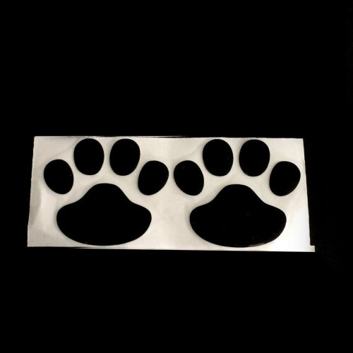 2pcs PVC Car Paw Emblem Decoration Black 2