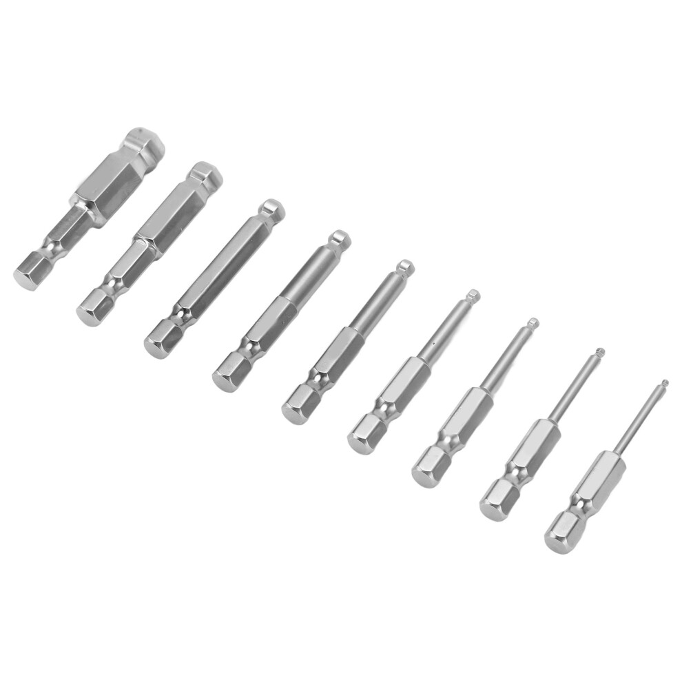 9Pc Ball End Hex Bit Set S2 Steel Magnetic 7293282136281
