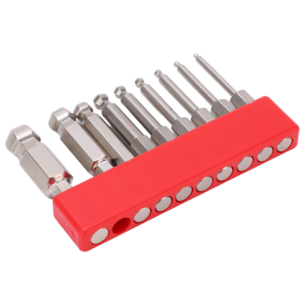 9Pc Ball End Hex Bit Set S2 Steel Magnetic 7293282145153