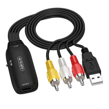 1080P AV to -Compatible Adapter Converter RCA Cable Video Adapter for Set Top Box VHS Blu-Ray DVD