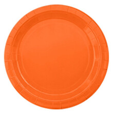 Paper Plate Macarons Pure Color Series Fruit Cake Picnic Dessert 9-Inch Plate Bright Orange