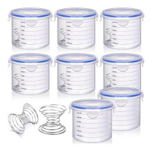 8 Sets Paint Container with Stainless Steel Mixing Touch Storage Cups with Lids Paint Containers 600 Ml