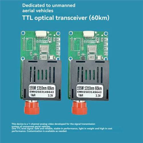 2 Pairs TTL Optical Transceiver Module 60KM Optical End Device Dedicated Optical Port ST Interface Module UART/SBUS 2