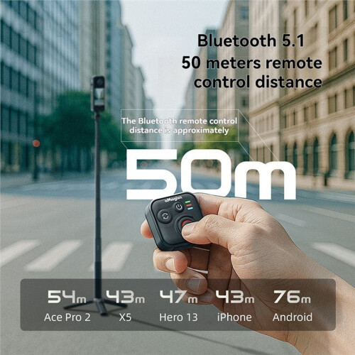 AMAGISN BT5.0 Télécommande Selfie pour Caméra D'Action pour  Gpro pour Android Compatible  Télécommande Smartphone 2