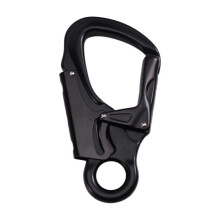 Automatischer Schnappkarabiner 35 KN Kletterkarabiner Schnappverschlusskarabiner zum Klettern, Abseilen, D-Förmig, Schwarz
