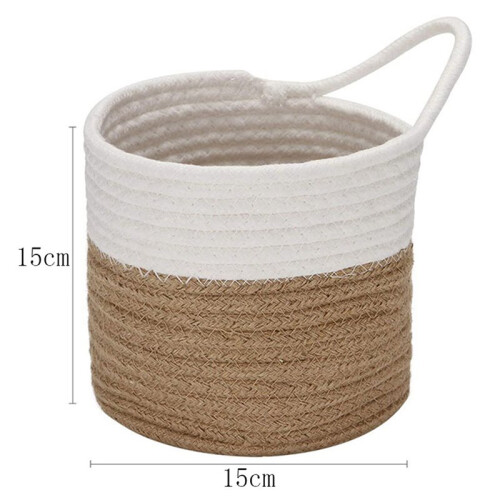 3X Wall Baskets Small Cotton Rope Baskets Woven Baskets Storage Hanging Baskets for Organizing Round Baskets, B 2