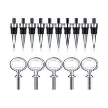 10Pcs Wine Stopper and 5Pcs Blank Bottle Opener Bottle Opener Inserts Set Hardware for Wedding Party Turning DIY Project