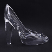 Crystal Shoes Glass Birthday Gift Home Decor Cinderella High-Heeled Shoes Wedding Shoes Figurines Miniatures Ornament