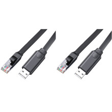 2X Cavo Console USB A RJ45 Adattatore Seriale RS232 per Computer Portatile Cavo Console Convertitore USB RJ45 8P8C 180 cm
