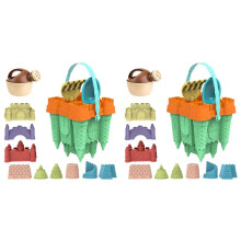 2X Beach Castle Bucket Sand Set Toys Sand Scoop Children Summer Toys Sand Toys Sand Box for Kids Outdoor Family