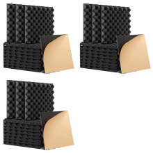 36 Pack Self-Adhesive Sound Proof Foam Panels, High Density Soundproof Wall Panels Egg Crate Sound Panels - 1x12x12In