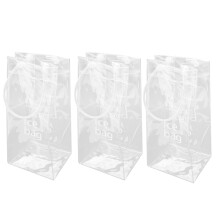 3 Pieces Portable Ice Wine Bag Wine Cooler Bag PVC Wine Pouch Bags with Handle for Champagne, Cold Beer, Wine