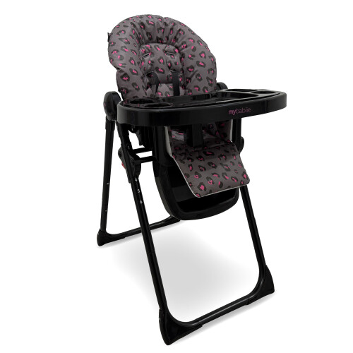 My Babiie MBHC8 Premium Highchair - Hot Pink Leopard