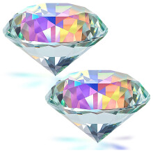 2PZ 50 Mm / 2 Pollici AB Colore Sfaccettato Diamante Cristallo Arcobaleno Fermacarte per Casa Ufficio Decorazione e Bomboniere