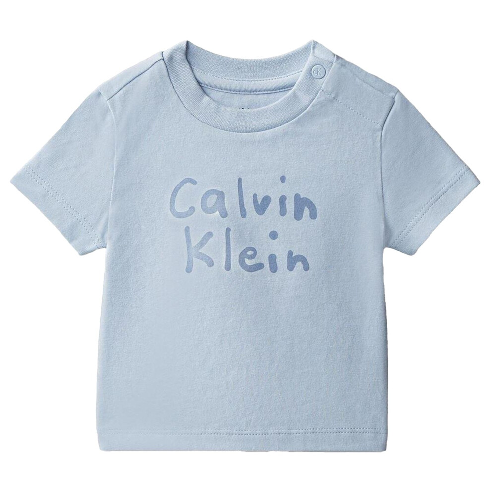 Calvin Klein (24 Months, Breezy Blue) Baby Logo T-Shirt